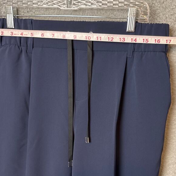 ATM Anthony Thomas Melillo Micro Twill Pants Navy Blue Pull On Cropped Size L - Picture 4 of 8